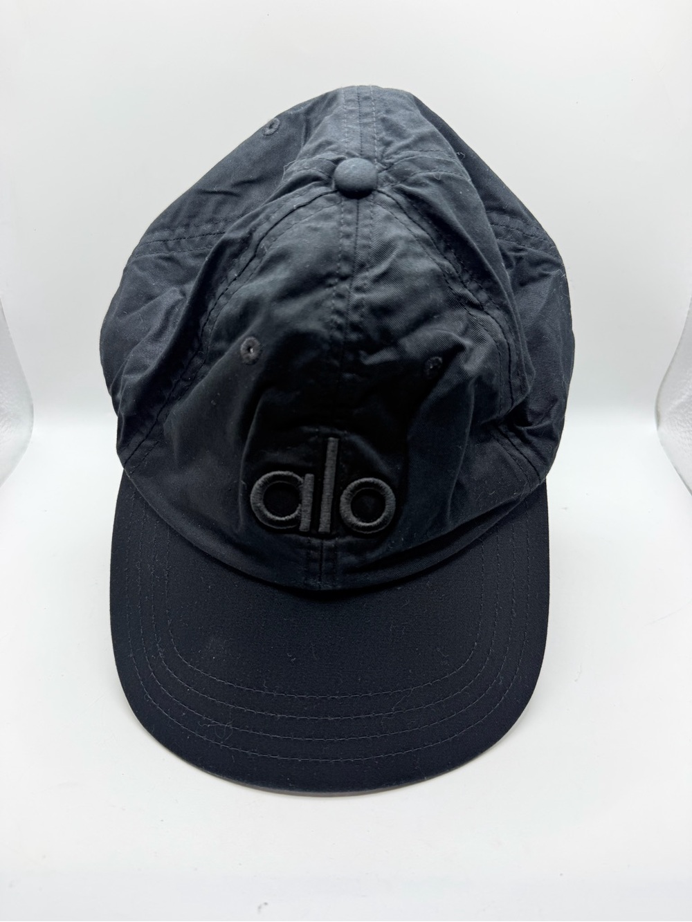ALO Yoga Black Embroidered Logo Cap